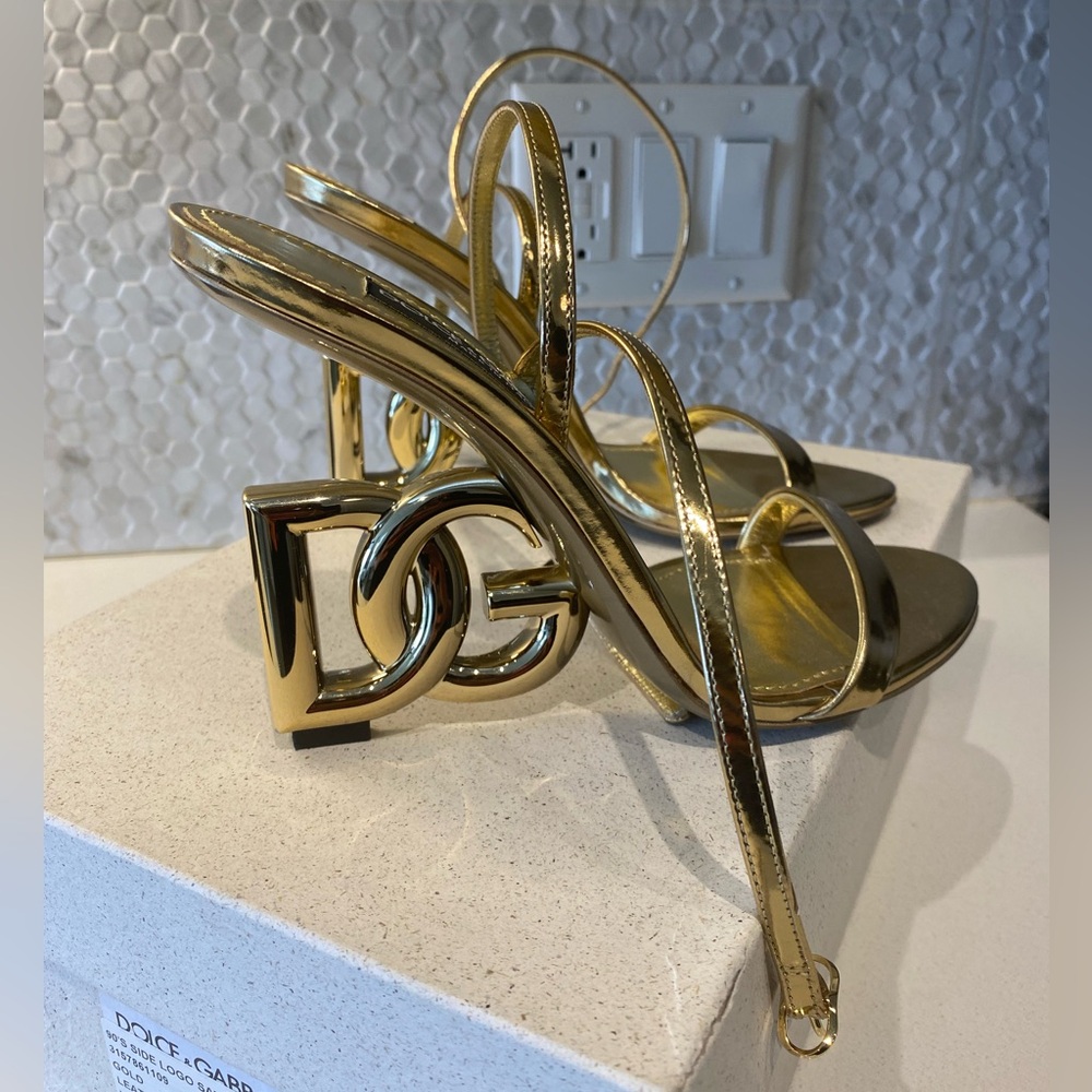 Dolce & Gabbana Ankle Strap Sandals with DG heel